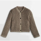 Damen Teddy-Mantel Winter Hochwertiger Stoff Elegant – Kamel
