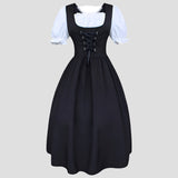 Damen Trachtenkleid Baumwollmix Traditionell Elegant – Schwarz