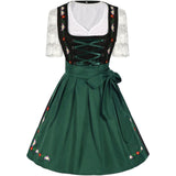 Damen Trachtenkleid Trachtenstoff Traditionell für Oktoberfest – Grün