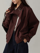 Casual Dames Trenchcoat – Burgunder