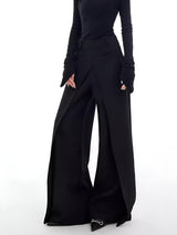Damen Weite Hose Lässig – Schwarz
