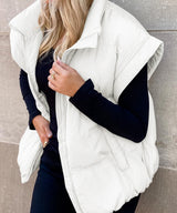 Damen Weste Ärmellos - Winter Stil – Weiß