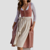 Damen Wickelkleid Baumwolle Elegant Festlich – Ziegel Rot