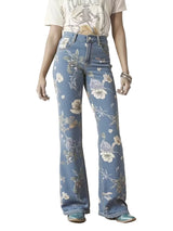 Damenhose mit Blumenmuster – Blau