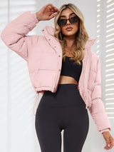 Damenjacke Übergangsjacke Polyester Kurz mit Kapuze – Rosa