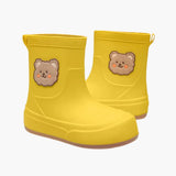 Damen Gummistiefel mit Bären-Design – Gelb