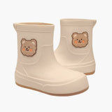 Damen Gummistiefel mit Bären-Design – Beige