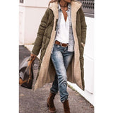 Chloe - Wendbare lange Pufferjacke – Armeegrün