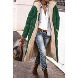 Chloe - Wendbare lange Pufferjacke – Grün