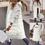 Lange Weste für Damen | Winter – Weiß