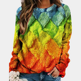 Bunter Strickpullover für Damen | Lässig – Grün
