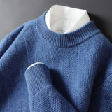Pullover Herren Rundhals Elegant | Feinstrick Design – Blau