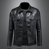 Herren Premium Bikerjacke | Lässig – Schwarz