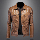 Herren Premium Bikerjacke | Lässig – Braun
