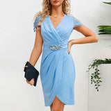 Danica | Formelles Hochzeitsgäste Kleid – Blau