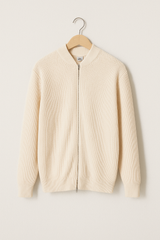 Daniel Strickjacke mit Reißverschluss – Beige