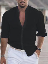 Micheal - Herren Leinenhemd – Schwarz