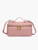 Elegante geflochtene Mini-Tasche in Boxform – Rosa