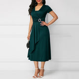 Filomena - Elegantes midikleid – Dunkelgrün