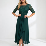 Zerda – Elegantes Midi Kleid Aus Spitze – Grün