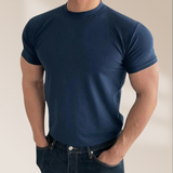 Herren Perfekt sitzende T-Shirt kurzarm – Marineblau