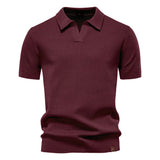 Luca | Exklusives Poloshirt mit moderner Struktur – Bordeauxrot