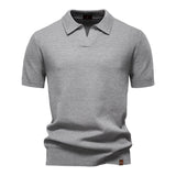Luca | Exklusives Poloshirt mit moderner Struktur – Hellgrau