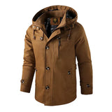 Tyron | Eleganter Trenchcoat mit Kapuze für Herren – Braun