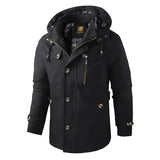 Tyron | Eleganter Trenchcoat mit Kapuze für Herren – Schwarz