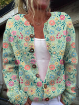 Romy™ | Sommerliche Wildblumenprint-Cardigan mit Knöpfen – Mehrfarbig