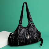 Alician – Boho-Tasche mit mehreren Reißverschlusstaschen – Schwarz