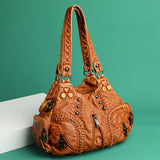 Alician – Boho-Tasche mit mehreren Reißverschlusstaschen – Braun