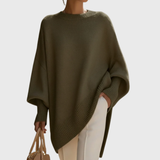 Livia | Oversize-Poncho-Pullover – Olivgrün