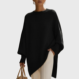 Livia | Oversize-Poncho-Pullover – Schwarz