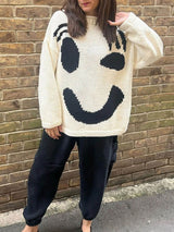 SMILE Stilvolle Winter Strickpullover – Weiß