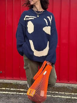 SMILE Stilvolle Winter Strickpullover – Dunkelgrau