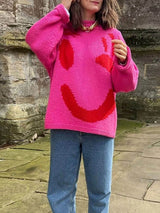 SMILE Stilvolle Winter Strickpullover – Rosa