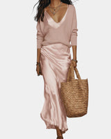Thalia - Satin-Maxikleid – Rosa