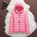 Manuela – Wasserdichte Jacke Mit Weißen Entenfedern – Fuchsia