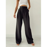 Lorraine Weitbeinige Palazzo-Hose – Schwarz