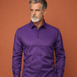Slim-Fit Herrenhemd mit langen Ärmeln für Business- und Freizeitoutfits | Reinout – Dunkellila