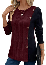 Donna | Gerippte Bluse – Rot