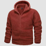 Roland - fleecejacke mit kapuze für männer – Rot