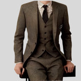 Dreiteiliger Slim-Fit-Anzug - Ansgar – Braun