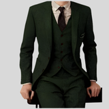 Dreiteiliger Slim-Fit-Anzug - Ansgar – Grün