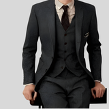 Dreiteiliger Slim-Fit-Anzug - Ansgar – Grau