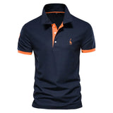 Brent - Herren Polohemd – Dunkelblau-Orange
