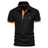 Brent - Herren Polohemd – Schwarz-Orange