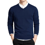 Herren Pullover | V-Ausschnitt klare Linien ruhige Form – Blau