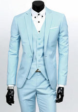 Evert - Eleganter 3-teiliger Herrenanzug – Azurblau